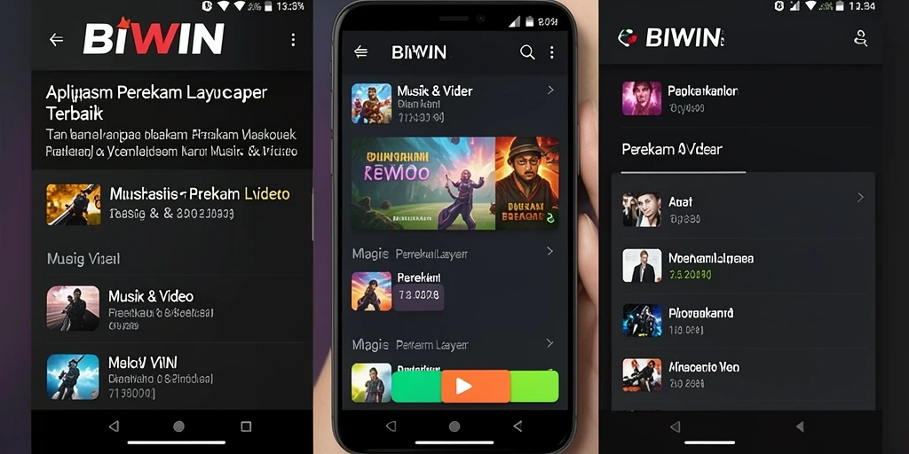 Tampilan antarmuka user-friendly pada aplikasi Perekam Layar BIWIN.