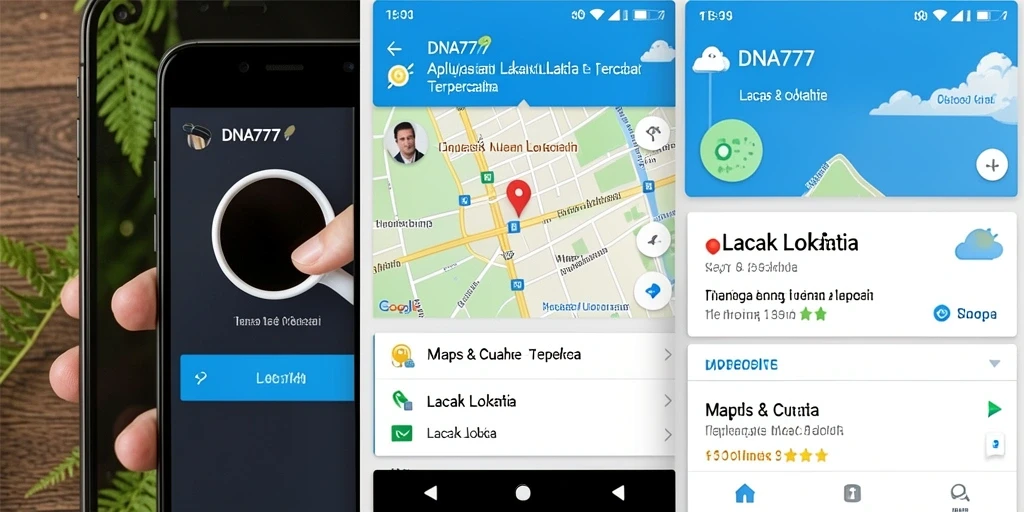 Antarmuka aplikasi Lacak Lokasi DNA777 yang jelas dan informatif.