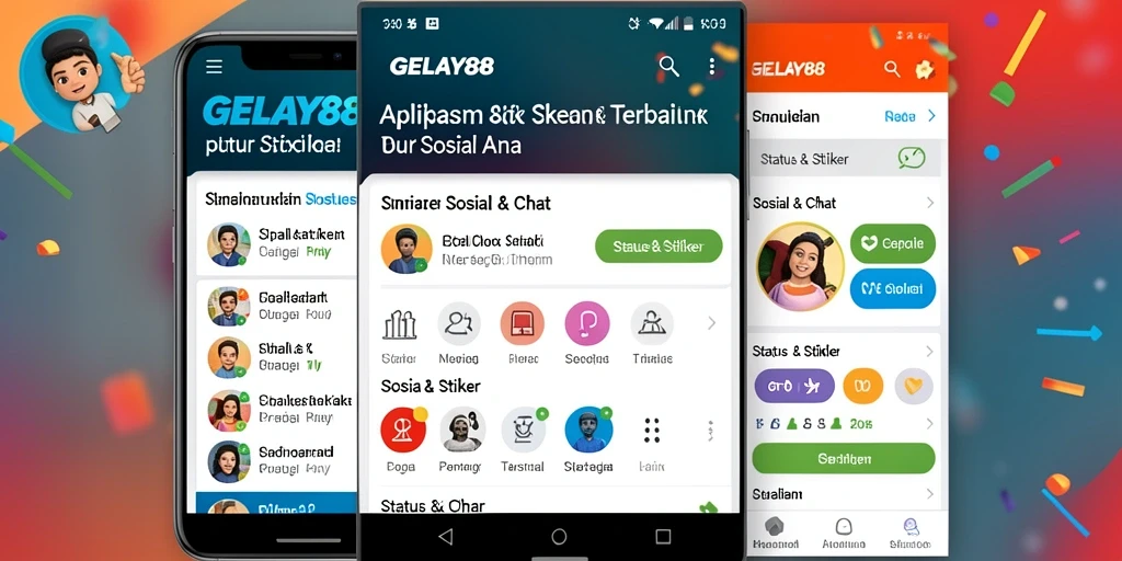 Tampilan antarmuka <strong>GELAY88</strong> dengan berbagai pilihan stiker menarik.