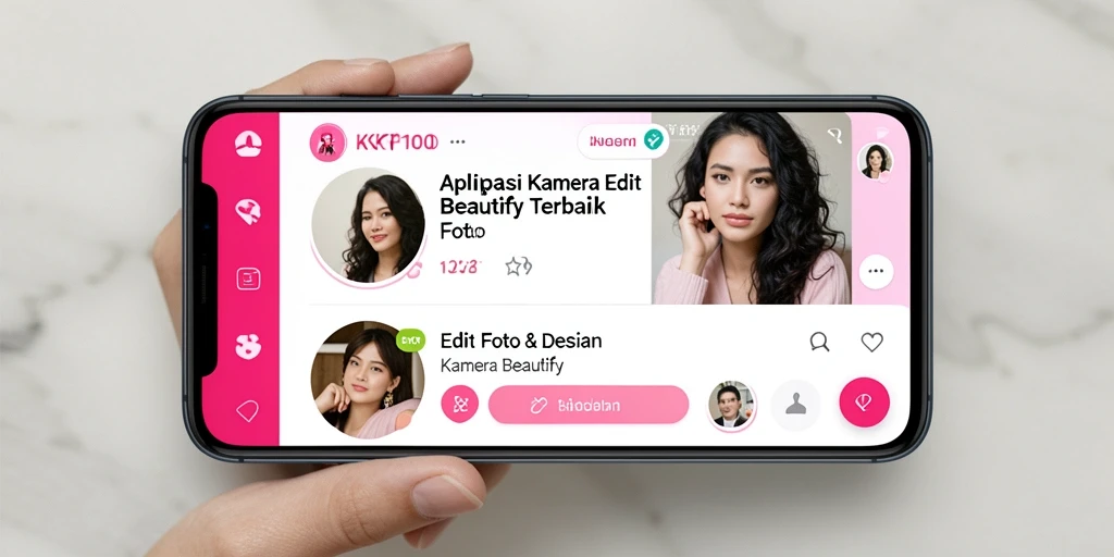 Antarmuka modern KPK100 dengan fitur Kamera Beautify yang menarik.