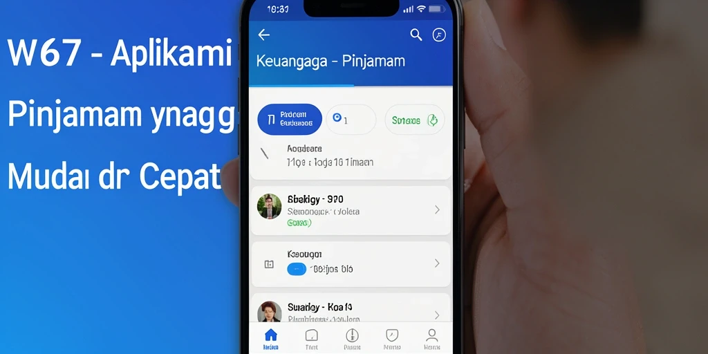 Tampilan antarmuka W67 yang sederhana dan intuitif untuk pengajuan pinjaman.